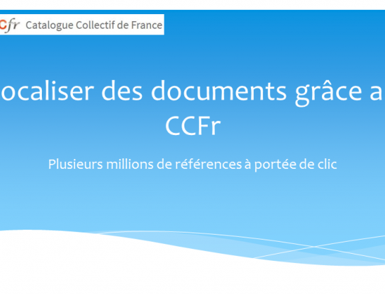 CCFr | Localiser des documents