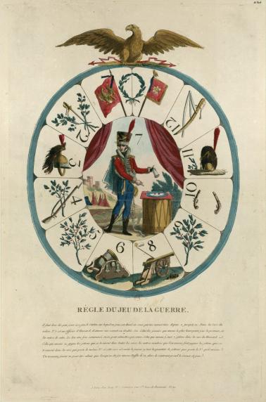 Jeu de la Guerre, gravure à l'eau-forte, 1805.