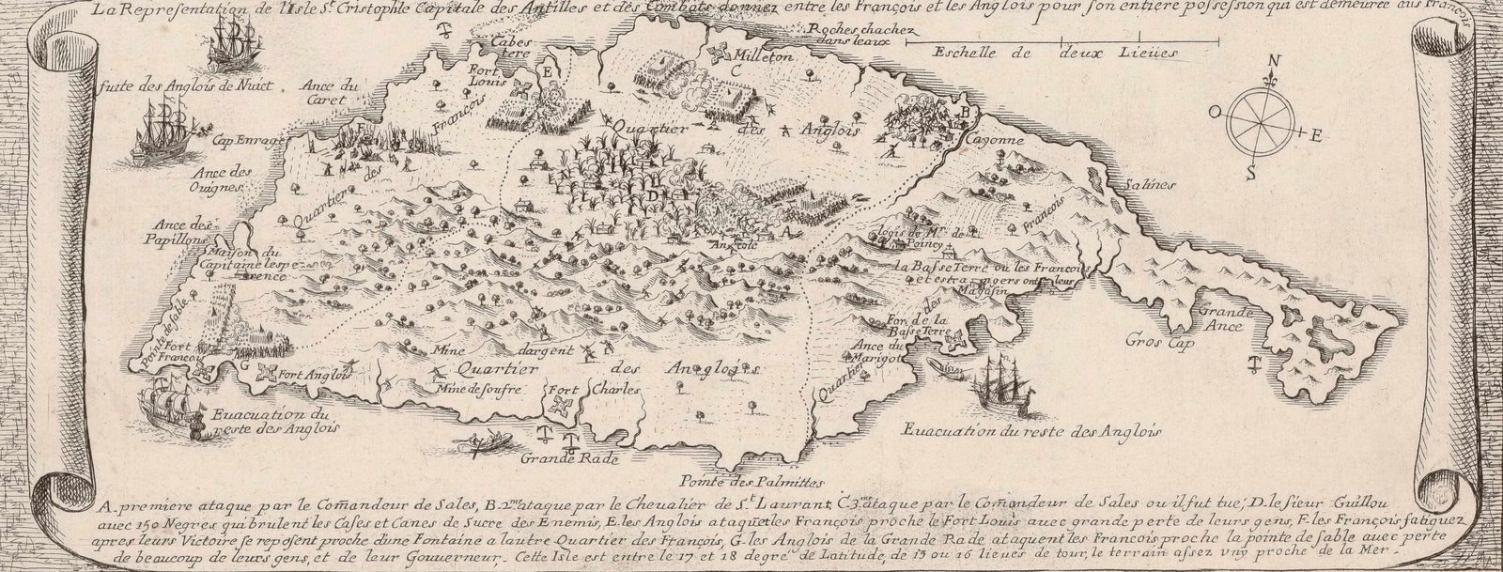 L’Isle de Cayenne occupée, détail 2 - Estienne Vouillemont, 1667