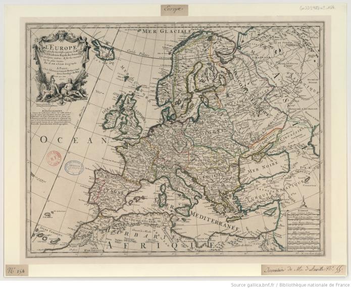 L’Europe dressée sur les observations de Mrs de l’Académie royale des Sciences - 1700 