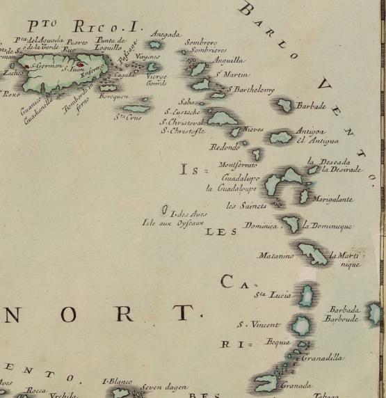 Les Isles Antilles, détail - Sanson 1566