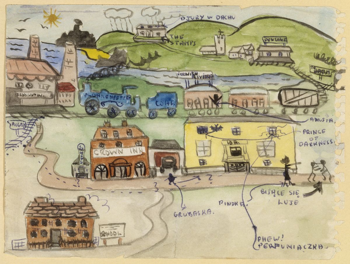 Un dessin d'Izieu : “Return to home and school” | BnF - Site institutionnel
