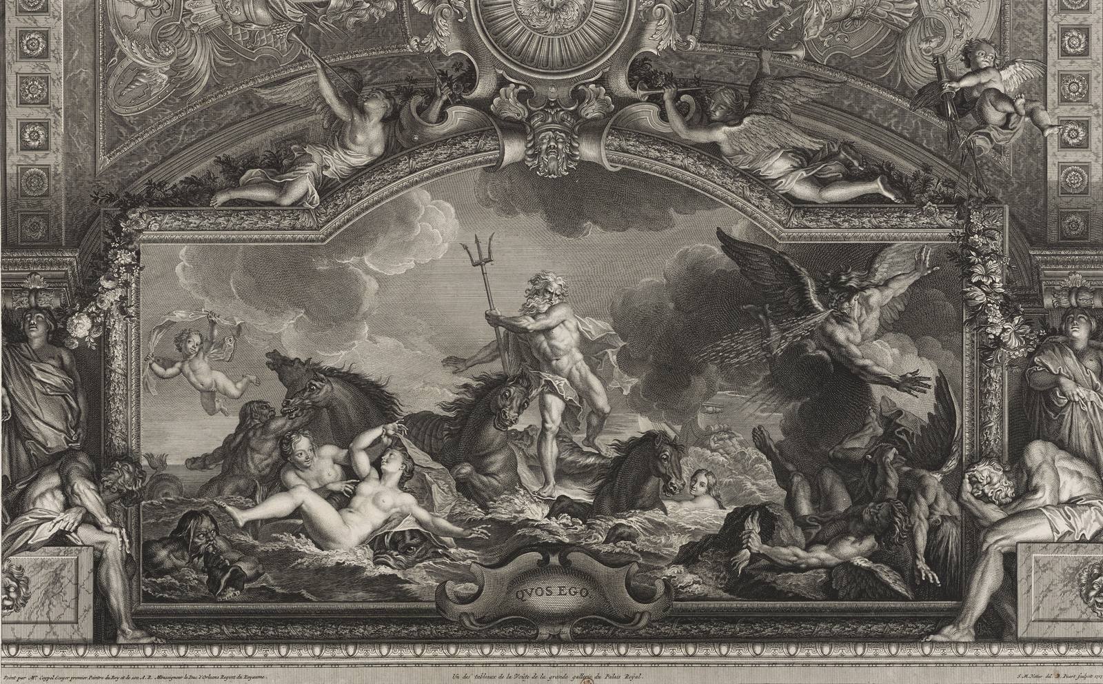 Grand tableau en Compigné représentant le Palais Royal - XVIIIe siècle -  N.103826