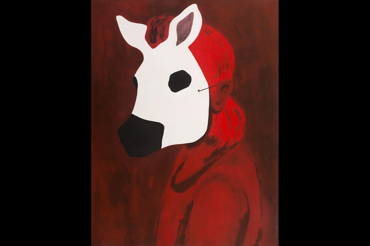 Françoise Pétrovitch, Nocturne, 2017, aquatinte en rouge, 66 x 50 cm, édition MEL Publisher - - © ADAGP Paris 2022 – BnF, département des Estampes et de la photographie
