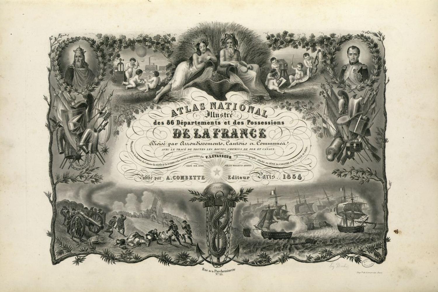Atlas national illustré des 86 départements et des possessions de la France. Levasseur, Victor. Bibliothèque municipale de Toulouse -  - BnF