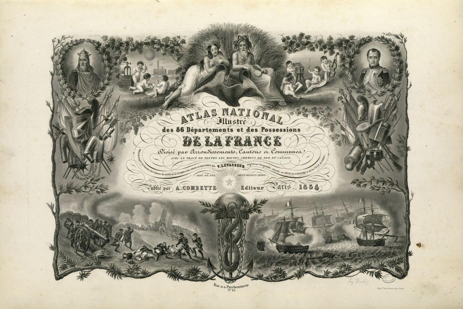 Atlas national illustré des 86 départements et des possessions de la France. Levasseur, Victor. Bibliothèque municipale de Toulouse - - BnF
