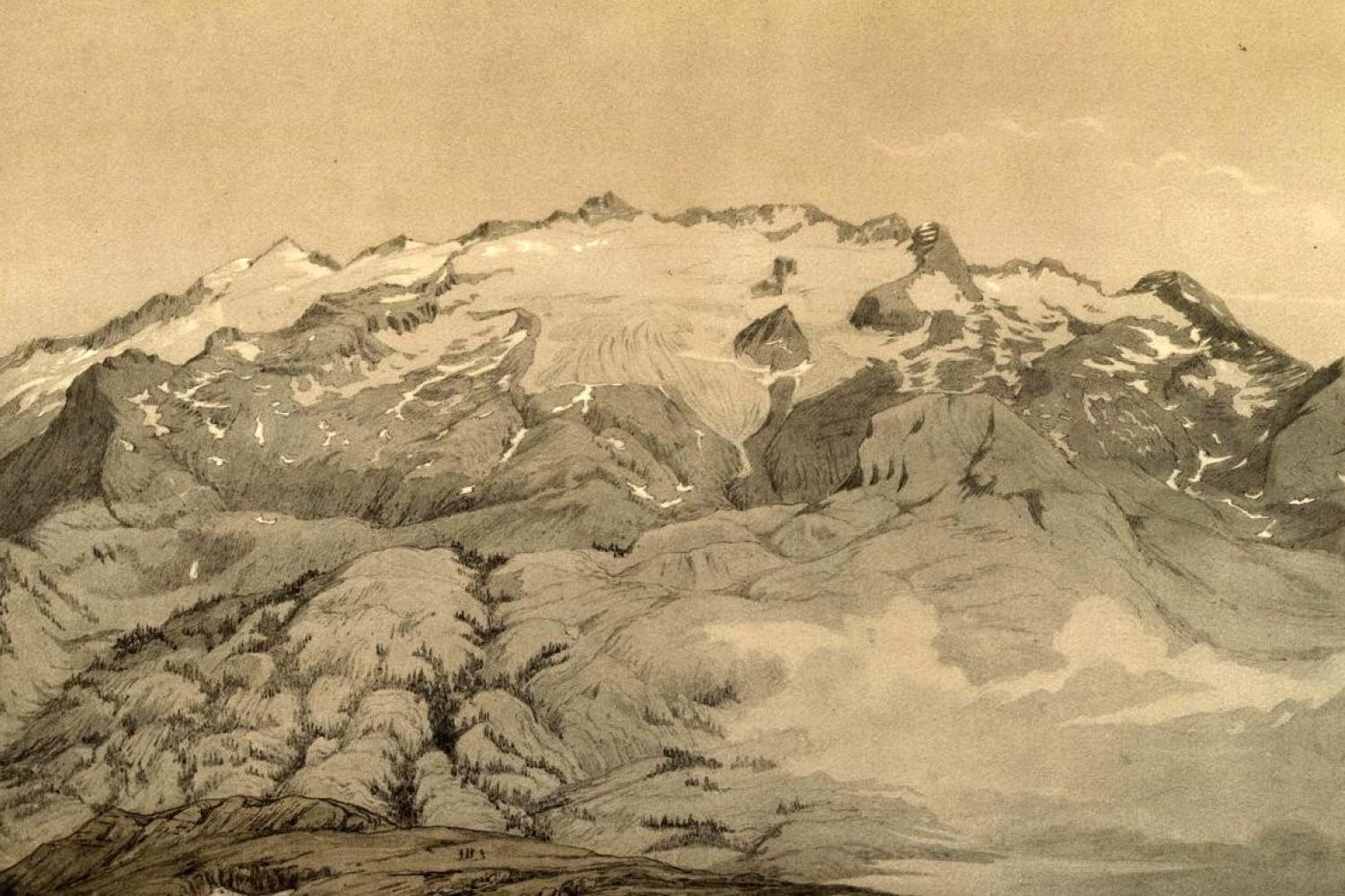 Paysage pyrénéen - 19e siècle - BnF