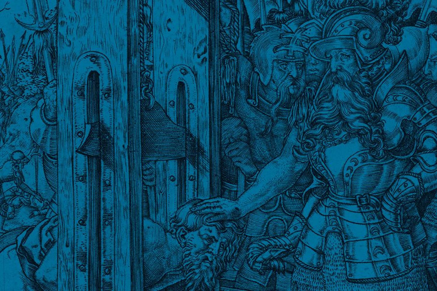 Heinrich Aldegrever, Tit. Manlius fi lium sine ejus jussu cum hoste pugnantem obtuncavit, 1553. Collection Robert Badinter, photographie -  - © Bertrand Huet