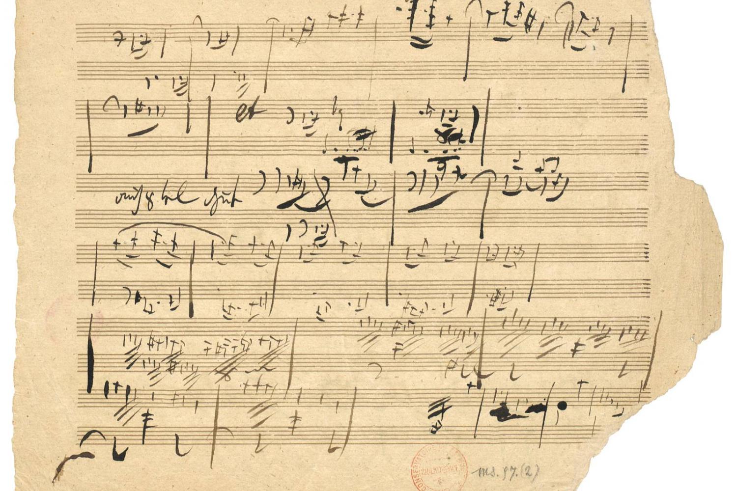 Beethoven. Manuscrit autographe, Symphonie no 9 op. 125 : esquisses pour le 1er mouvement. -  - BnF, département de la Musique