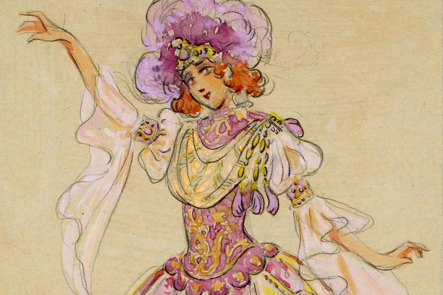 L’Amour médecin, comédie-ballet en 3 actes en prose de Molière, musique de Jean-Baptiste Lully, mise en scène de Georges Berr, reprise du 15 janvier 1920. Chant. - - Collellection Comédie-Française