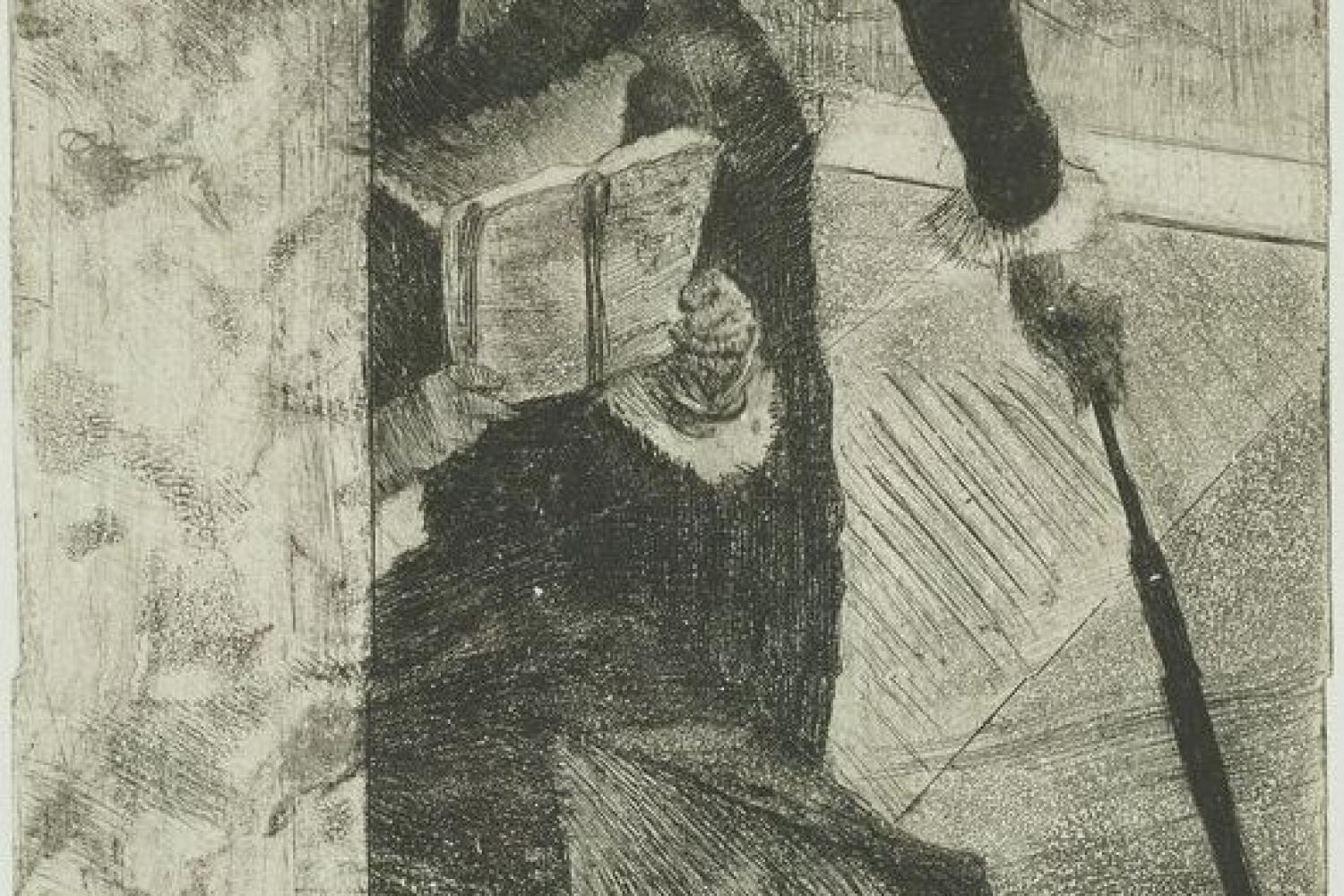 Edgar Degas, Au Louvre, la peinture, Mary Cassatt, 1879-1880  -  - BnF, département des Estampes et de la photographie