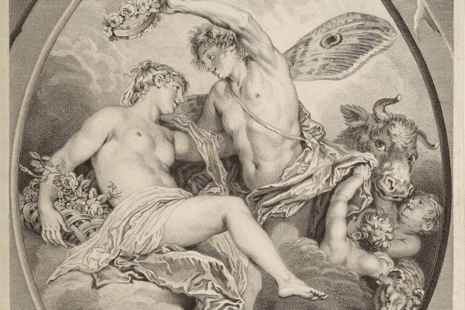 Le Printemps, estampe gravée par Louis-Compagnon Desplaces, d'après Antoine Watteau, peintre du modèle - - BnF, Estampes et photographie