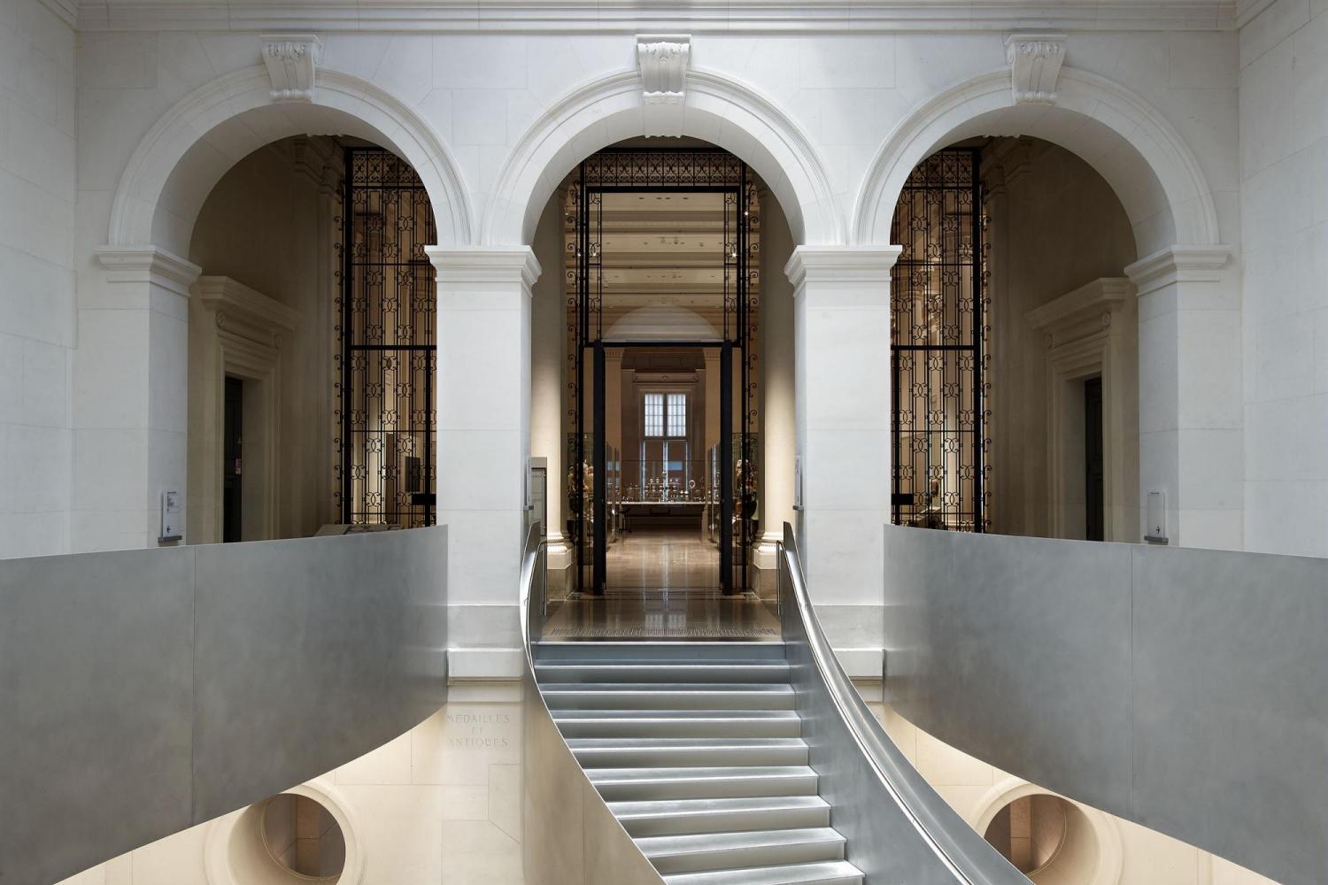 Escalier d'accès au musée, Hall Vivienne - - © Photo Mario Ciampi, avec l'aimable autorisation de Guicciardini & Magni architetti, Firenze.