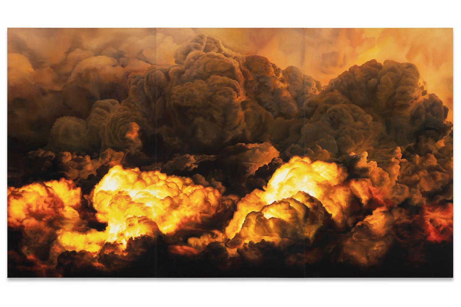 Anne Imhof, Untitled, Oil on printed canvas - 2022, Paris, Pinault Collection - Photography © Timo Ohler. Courtesy of the artist, Spruethmagers and Galerie Buchholz