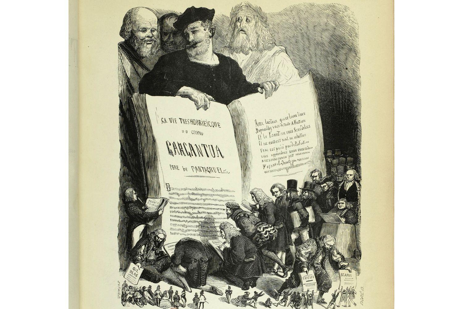 Gustave Doré, frontispice pour les « Œuvres de François Rabelais », Paris, Bry - 1854 - BnF, Réserve des livres rares, RES-Y2-776