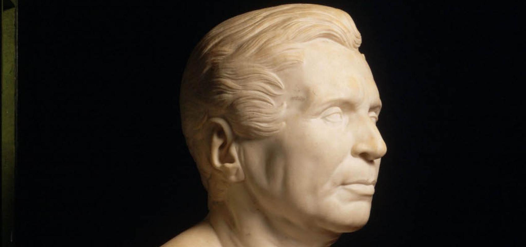 Buste de marbre de Joseph Van Praet.  3/4 droit donné à la Bibliothèque royale par le ministre de l'Intérieur -  - N / A