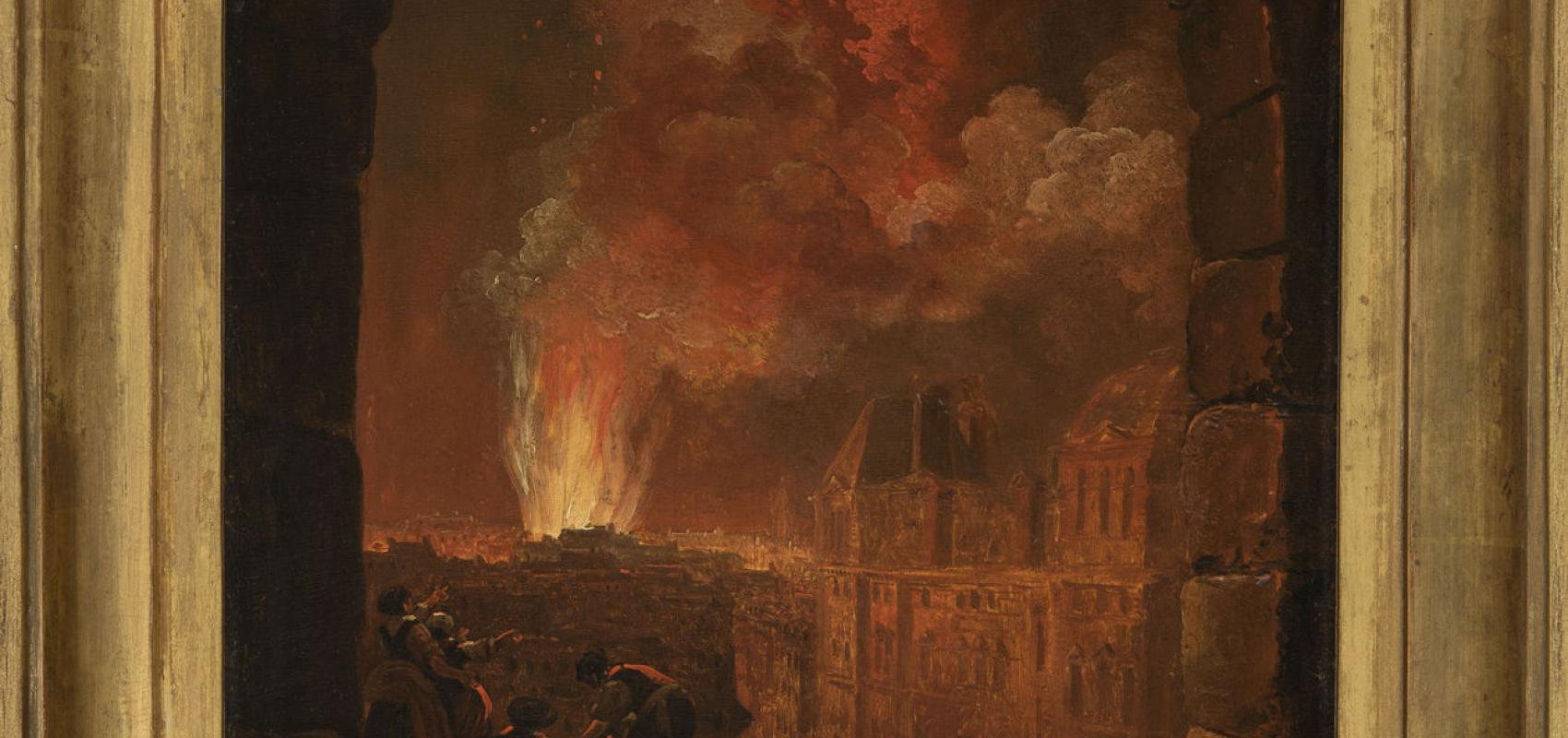 Opéra en flammes par Hubert Robert - - BnF