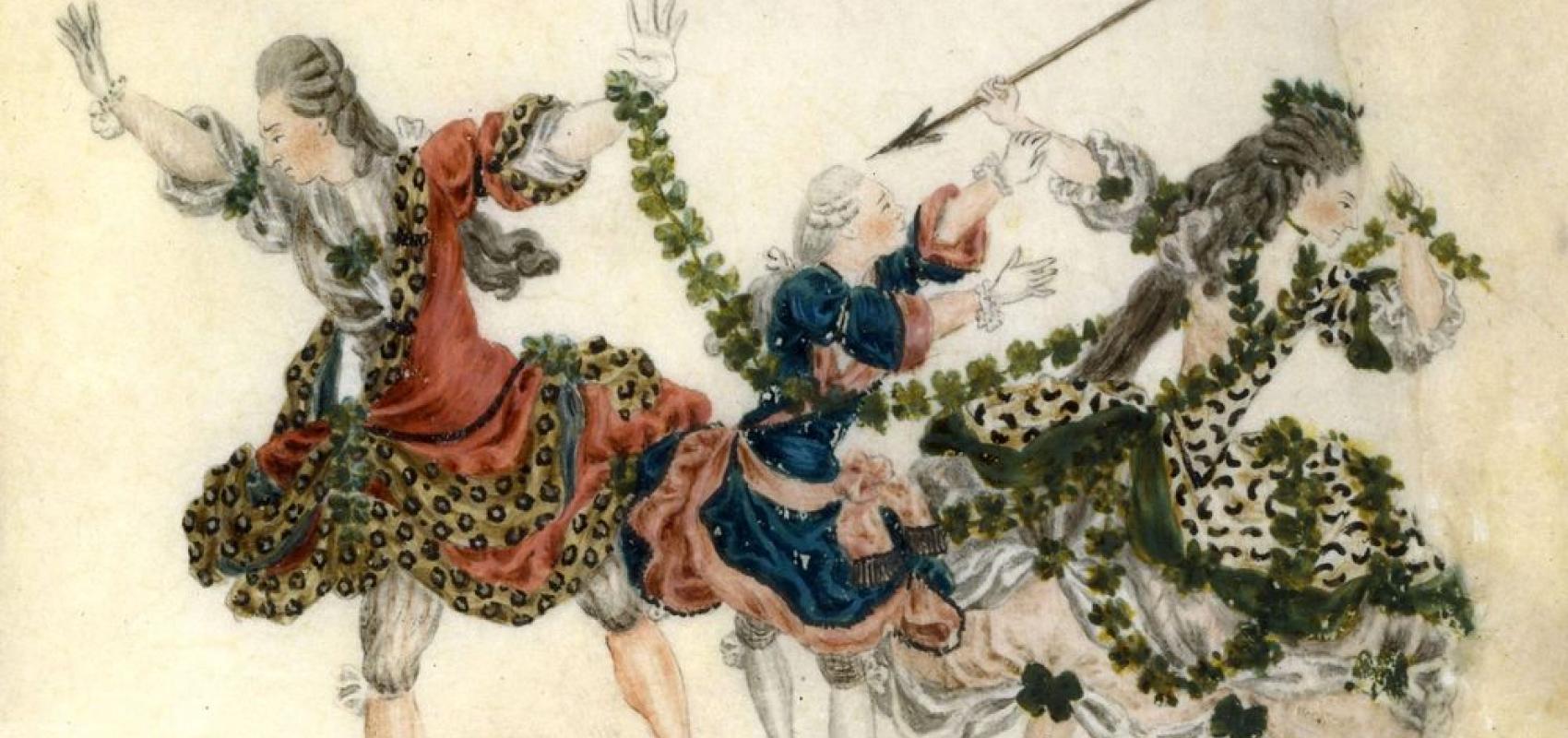 Jean-Louis Fesch, Endymion, 1773-1778, gouache sur vélin, BnF, Musique, Bibliothèque-musée de l’Opéra - - BnF, Musique, Bibliothèque-musée de l’Opéra