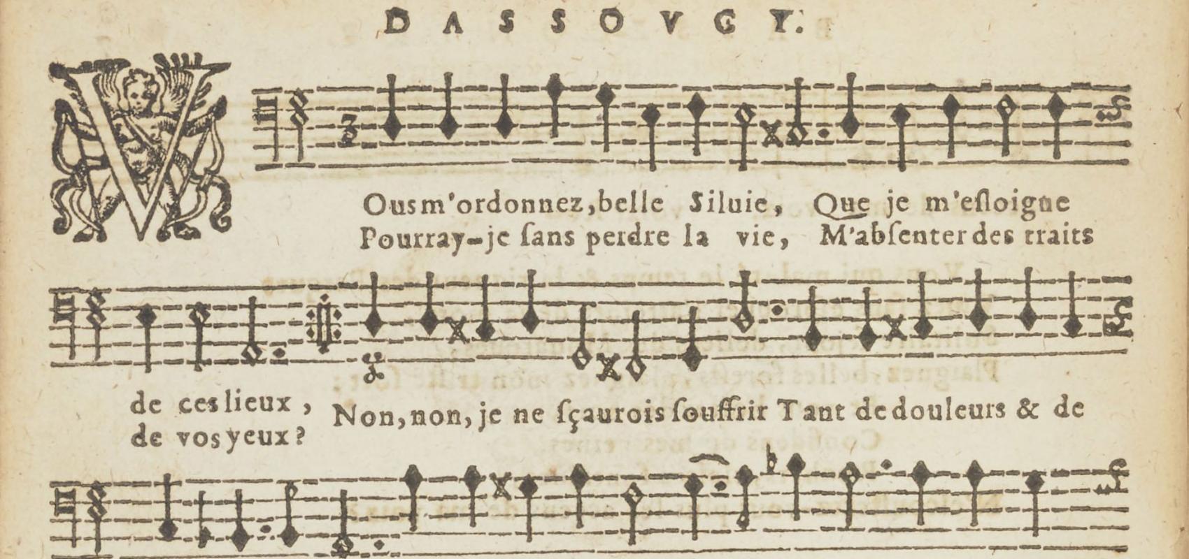 Airs à quatre parties du Sieur Dassoucy, page 7v - 1653 - Charles Coypeau d'Assoucy