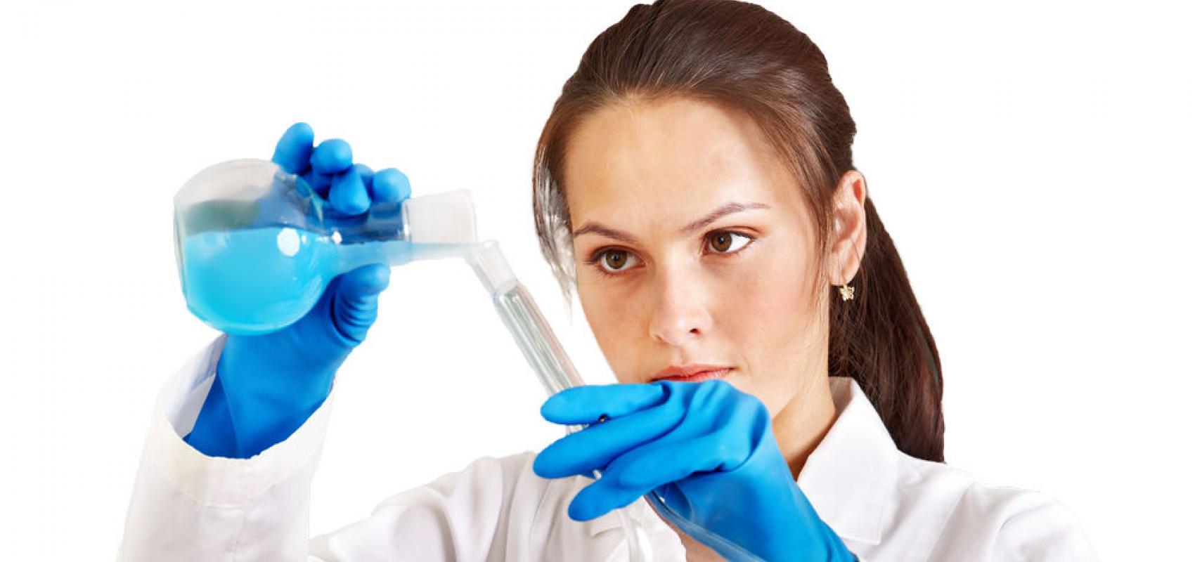 Scientifique avec éprouvette - - Banque d'image
