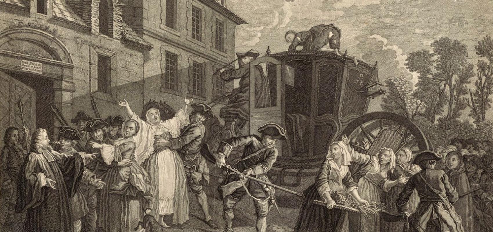 Enlèvement de police. Peint par Jeanrat ; Gravé par Cl. Duflos - - BnF, Département des Estampes et de la photographie