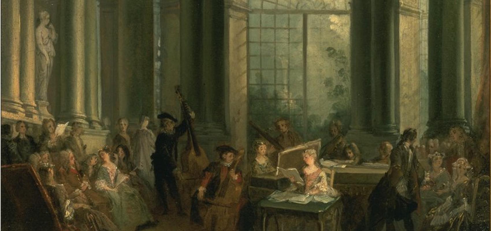 Concert dans le salon ovale de Pierre Crozat - vers 1720-1724 - Nicolas Lancret - Source : www.wikimedia.org