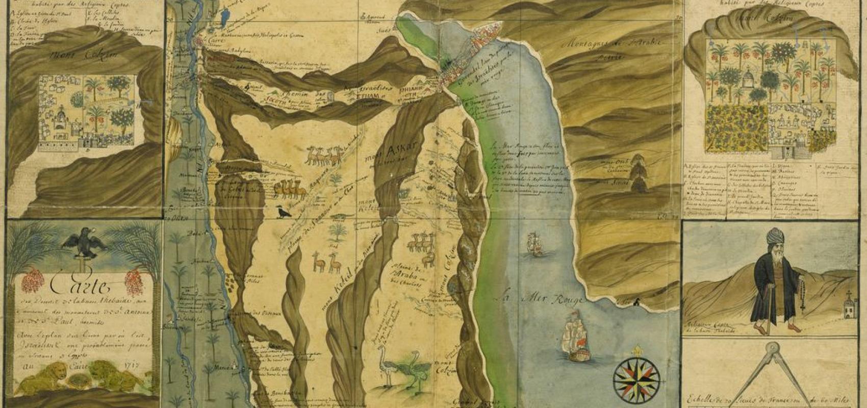 Carte des déserts de la Basse-Thébaïde - - Claude Sicard – BnF, département des Cartes et plans