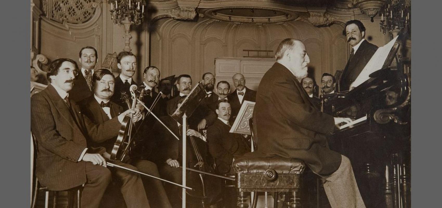 Dernier concert public de Camille Saint-Saëns, sous la direction de Pierre Monteux, le 6 novembre 1913 à Paris, salle Gaveau - - BnF, Bibliothèque-musée de l’Opéra, Fonds Saint-Saëns