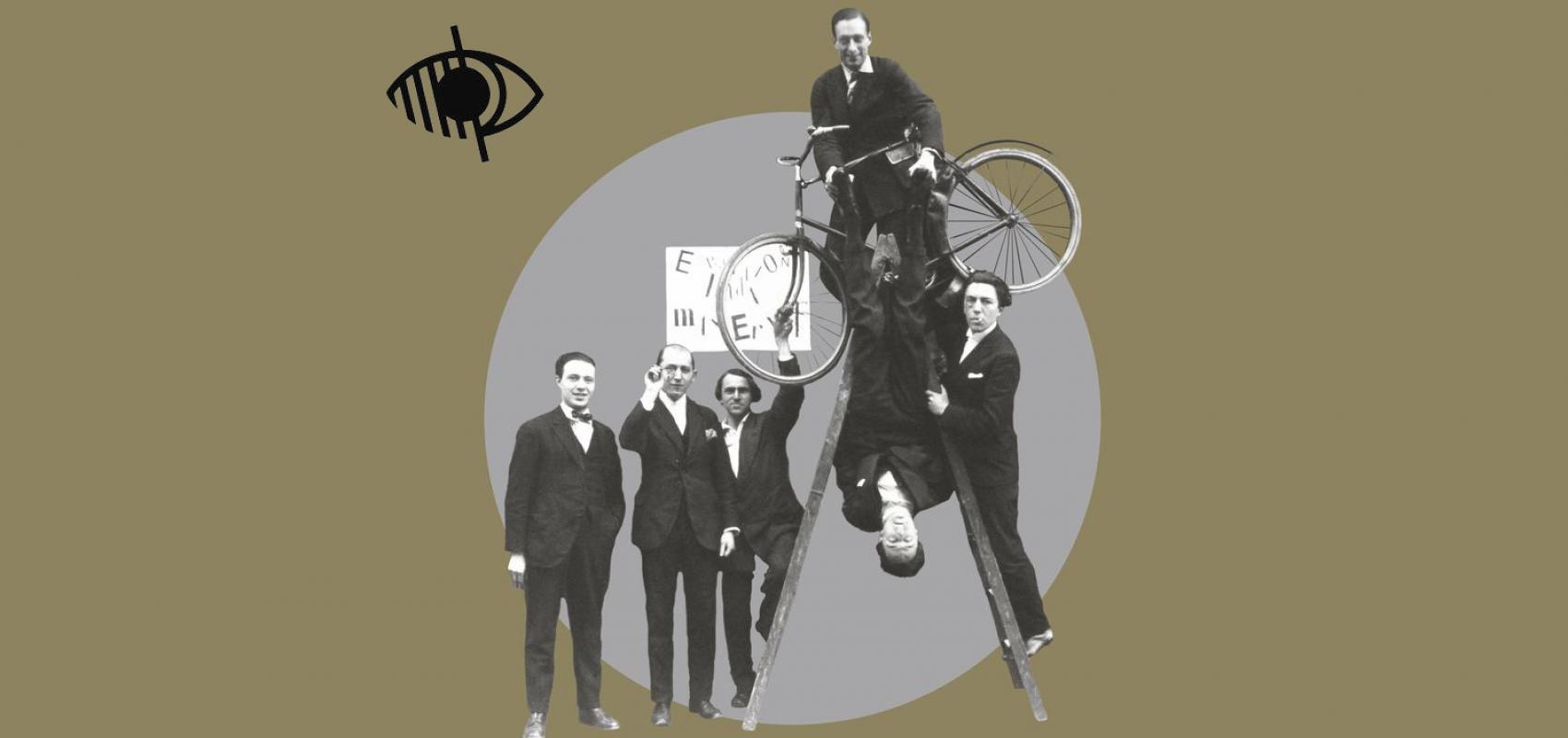 Photographie du groupe surréaliste lors du vernissage de l'exposition « Dada Max Ernst », le 2 mai 1921 - - Auteur inconnu © Chancellerie des Universités de Paris - BLJD, Paris / cliché © BnF / Suzanne Nagy