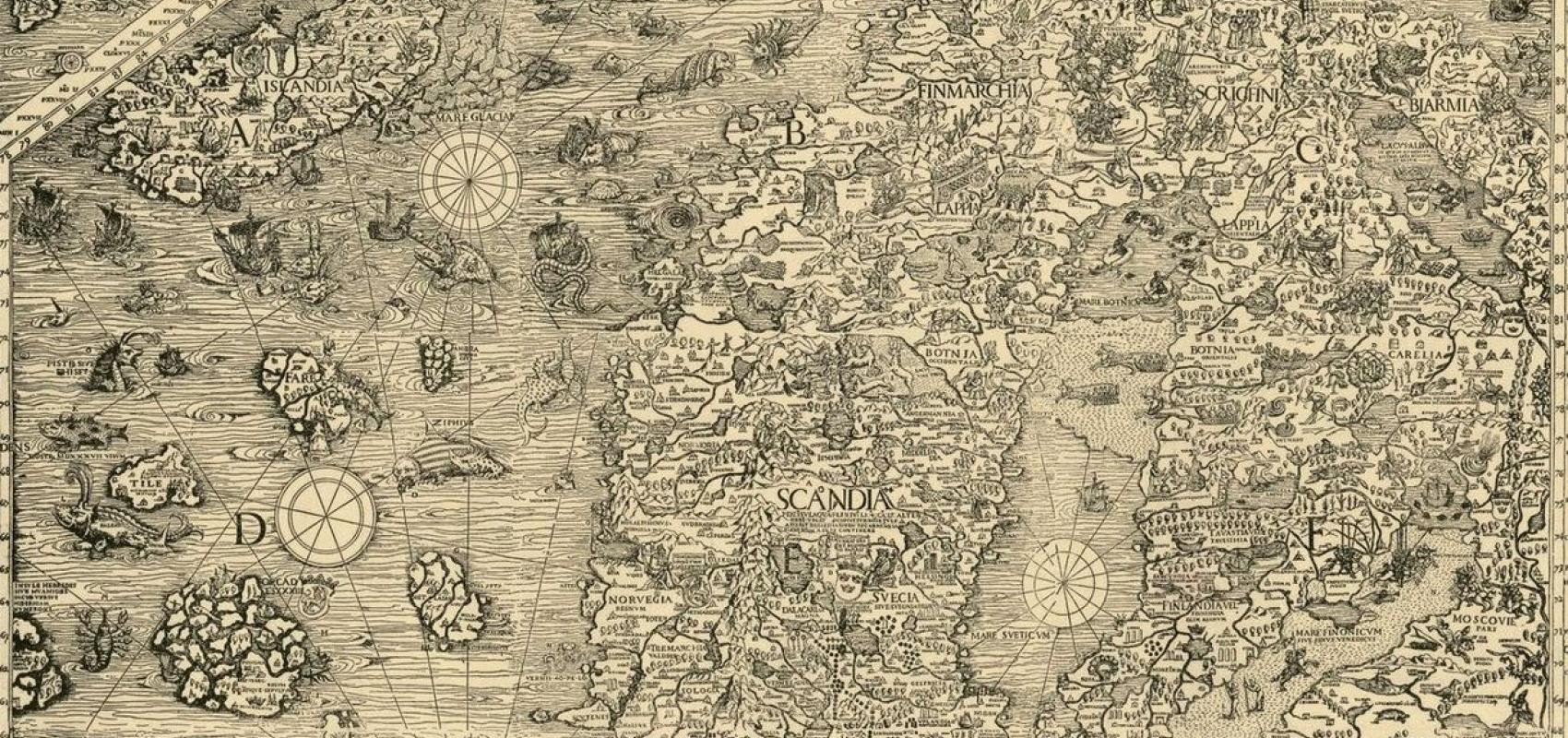  Carta marina et descriptio septemtrionalium terrarum, 1539, Olaus Magnus Gotus  BnF, département Cartes et plans  -  -  Carta marina et descriptio septemtrionalium terrarum, 1539, Olaus Magnus Gotus  BnF, département Cartes et plans 