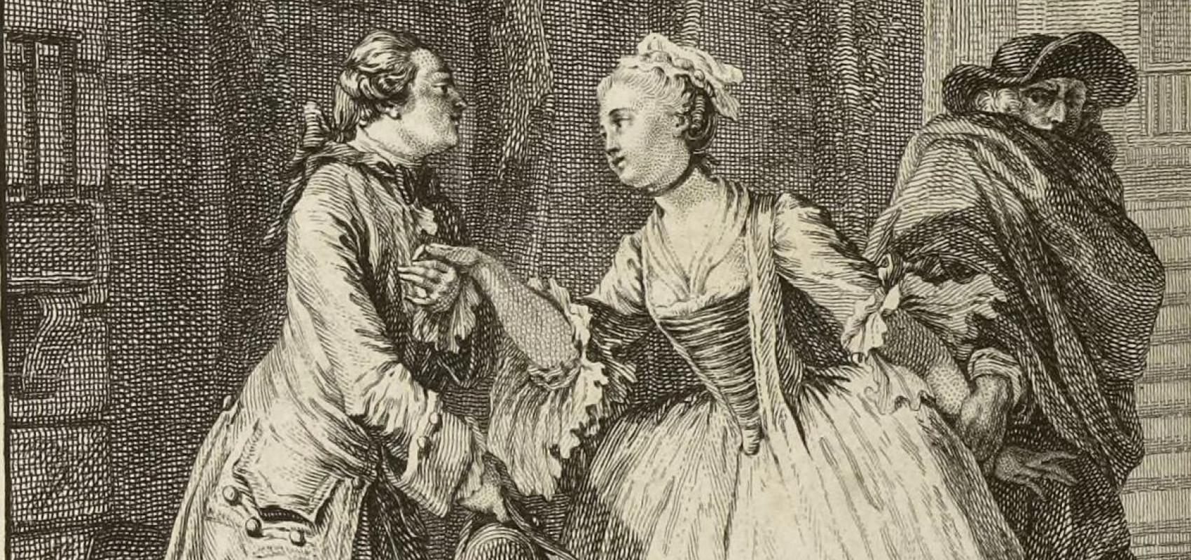 Illustration de Jean-Michel Moreau pour l'École des femmes in Œuvres de Molière -  - BnF, Bibliothèque de l'Arsenal