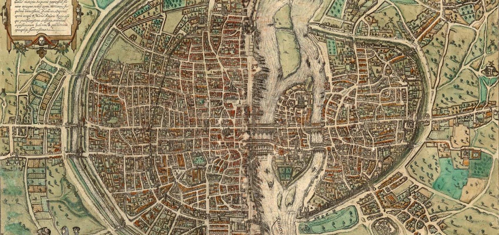 Lutetia vulgari nomine Paris, urbs Galliae maxima, plan de Georg Braun - 1599 - BnF, département des Cartes et plans