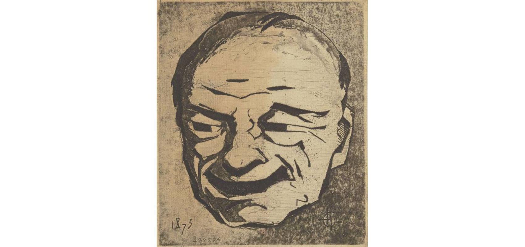 Masque japonais, le rire - - BnF, département des Estampes et de la photographie