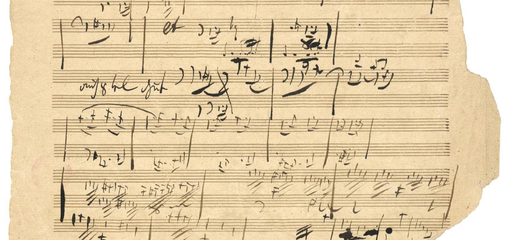 Beethoven. Manuscrit autographe, Symphonie no 9 op. 125 : esquisses pour le 1er mouvement. - - BnF, département de la Musique