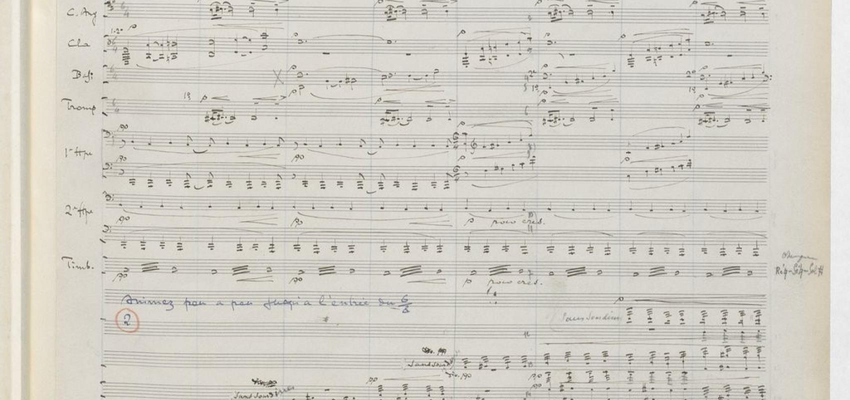« La Mer » de Claude Debussy, manuscrit autographe, 1905. BnF, département de la Musique, MS-967 -  - BnF