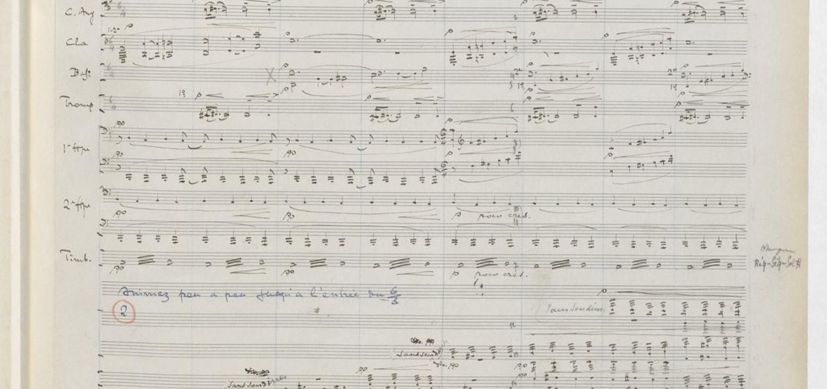 « La Mer » de Claude Debussy, manuscrit autographe, 1905. BnF, département de la Musique, MS-967 -  - BnF