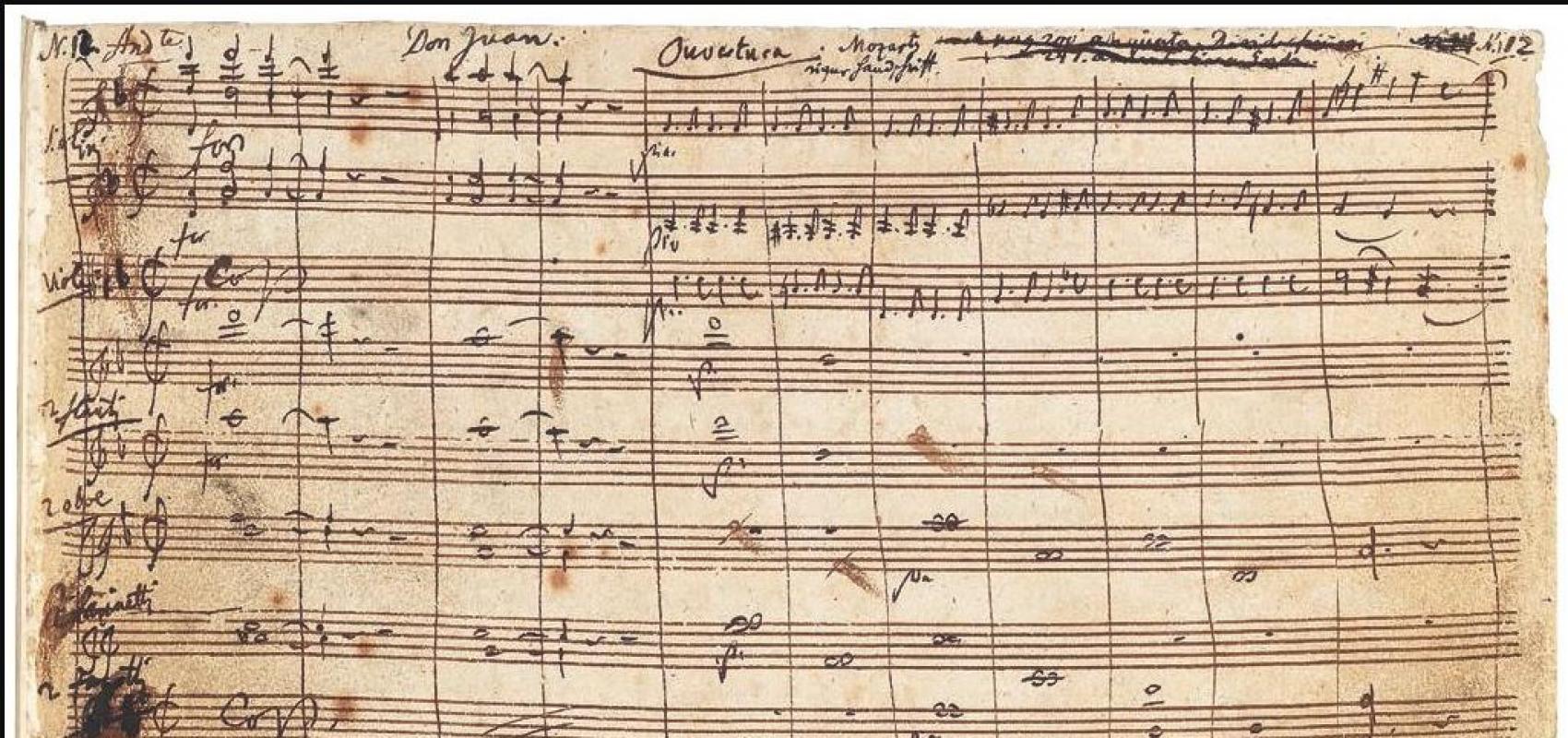 "Don Giovanni", ouverture, manuscrit autographe de Wolfgang Amadeus Mozart. BnF, département de la Musique -  - BnF
