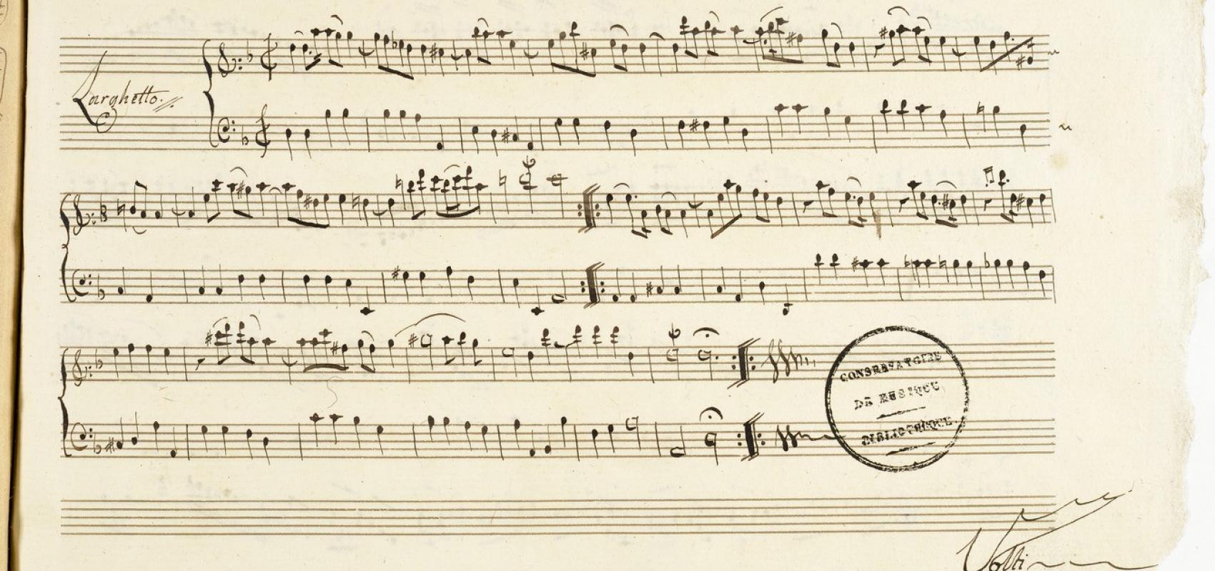 “Sonata a Violino e Basso” del Sig.r Giuseppe Tartini, manuscrit autographe, 1760-1780. BnF, département Musique, MS-9796 (27) -  - BnF