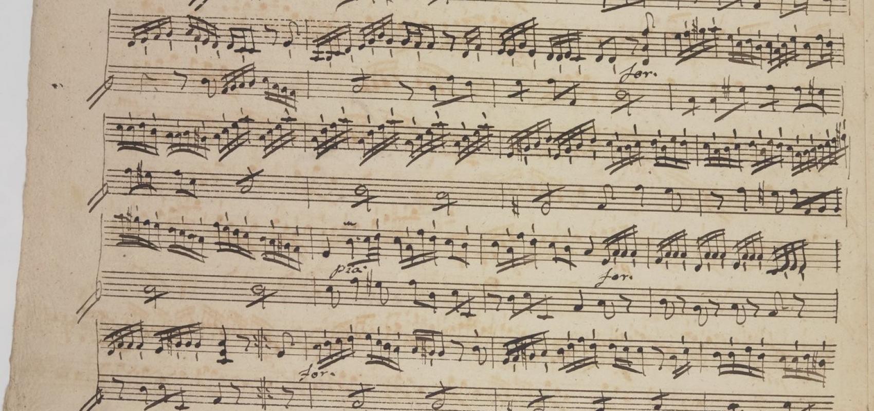 Sonate pour mandoline et contrebasse de Giovanni Battista Gervasio, manuscrit autographe, 1750-1790. BnF, département de la Musique (MS-2082) -  - BnF