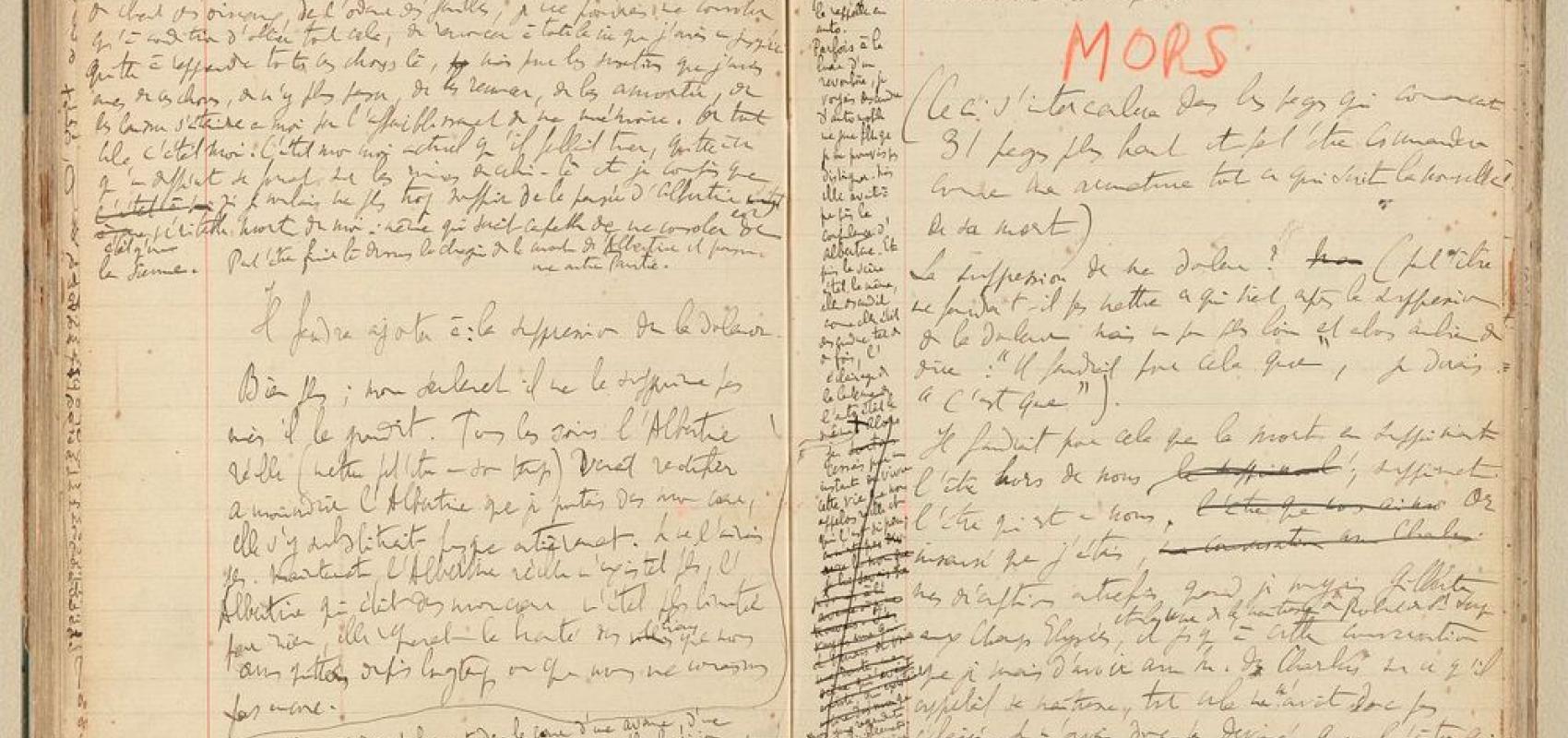 Marcel Proust, "À la recherche du temps perdu", manuscrit autographe. Soixante-deux cahiers de brouillons comportant des ébauches des différentes parties de la Recherche à divers stades de leur rédaction - - BnF