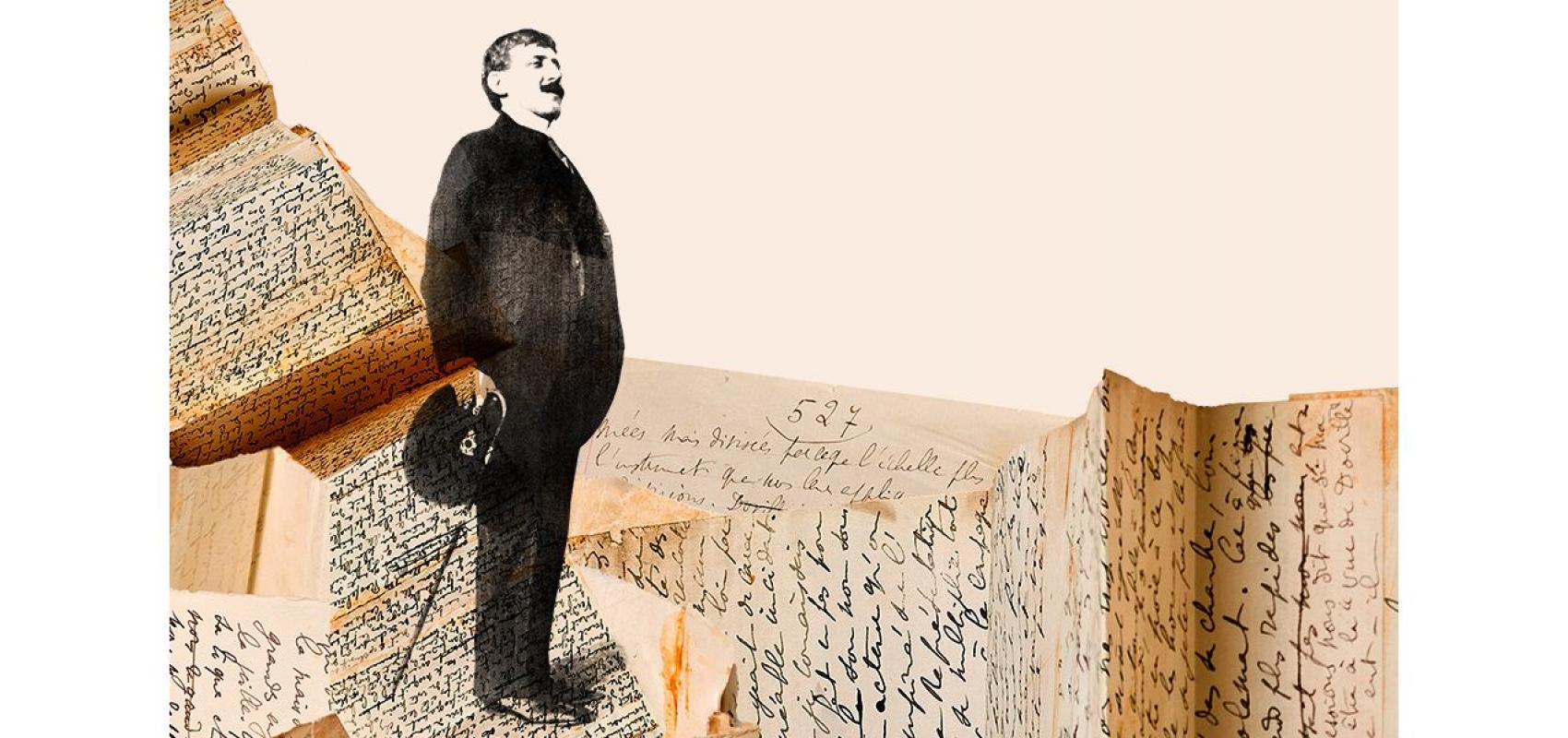 Portrait et manuscrits de Marcel Proust - - BnF