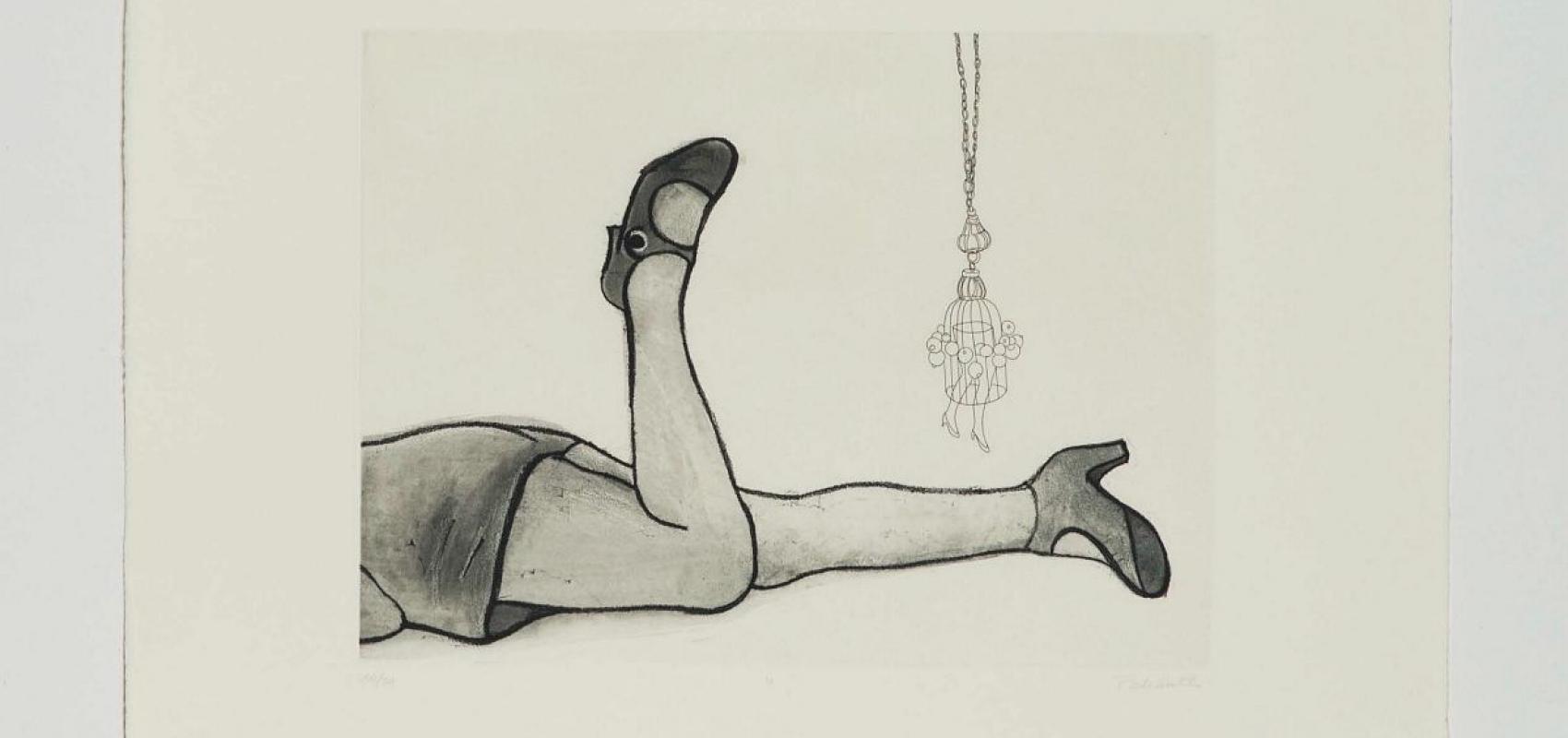 Françoise Pétrovitch, Jambes (Les Sommeils), 2011, gravure taille douce sur papier, 45 x 62 cm, édition René Tazé  -  - © ADAGP Paris, 2022 