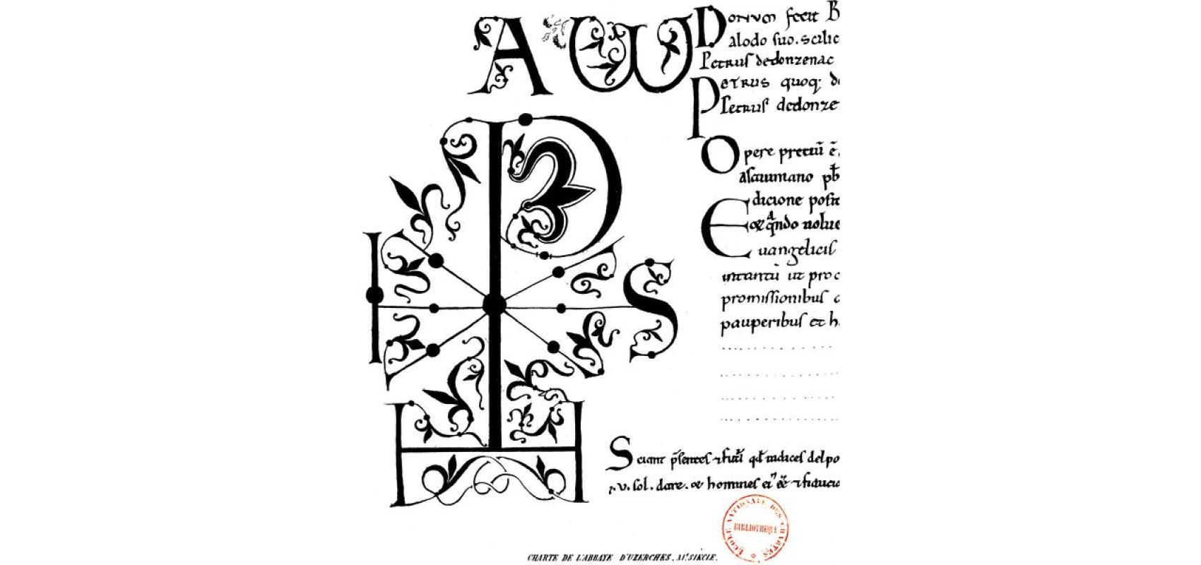 Charte de l’abbaye d’Uzerches (fac-similé) - XIe siècle - École nationale des chartes
