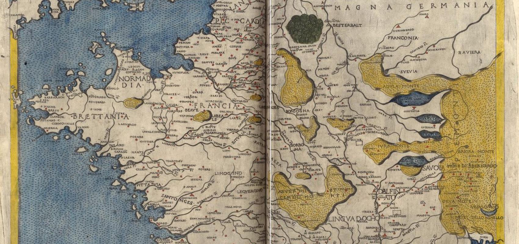 Planche de la « Geographia » en vers de Francesco Berlinghieri - - BnF, département des Carte et plans