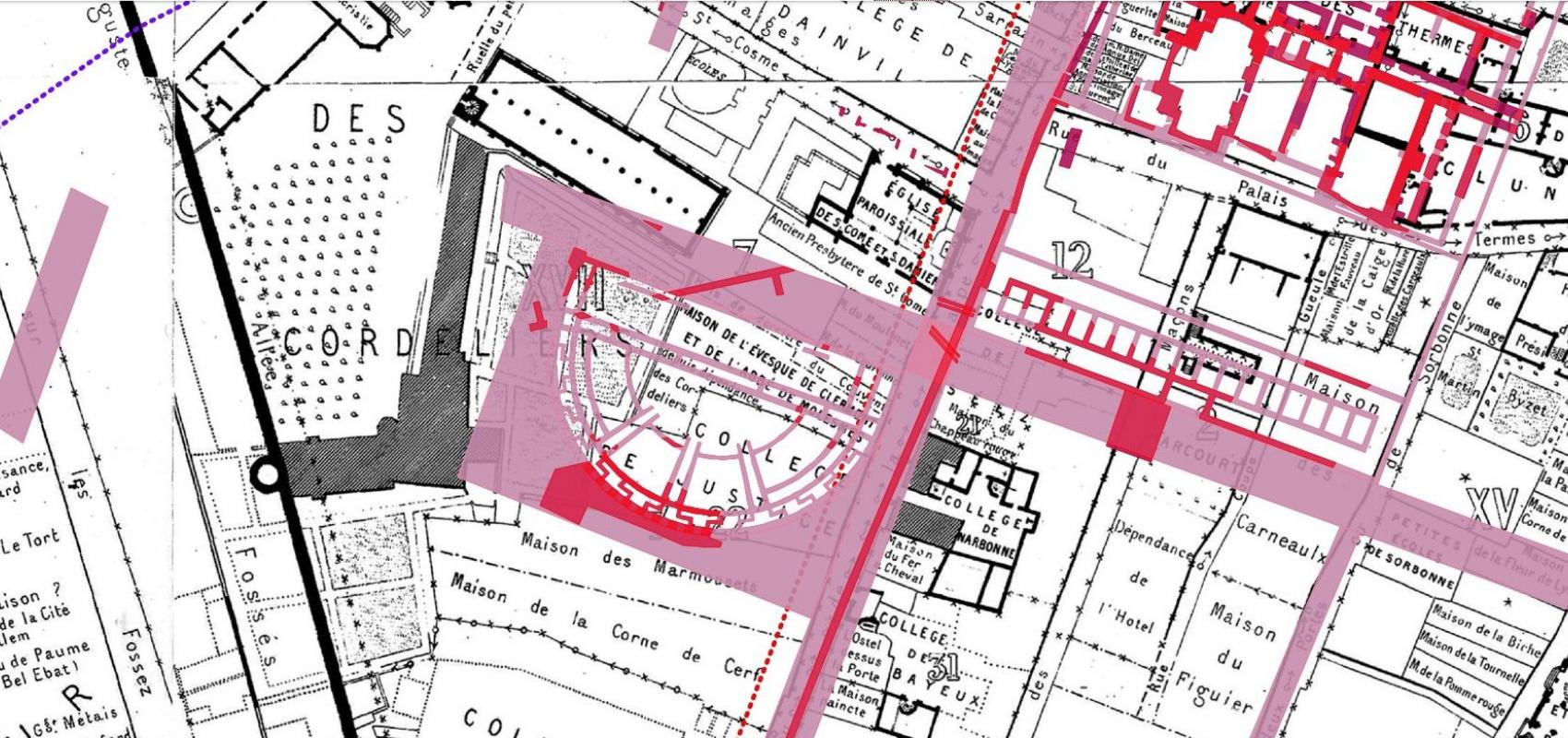 Extrait de la nouvelle carte archéologique de Paris mise en ligne en 2019 - - © DHAAP / Ville de Paris