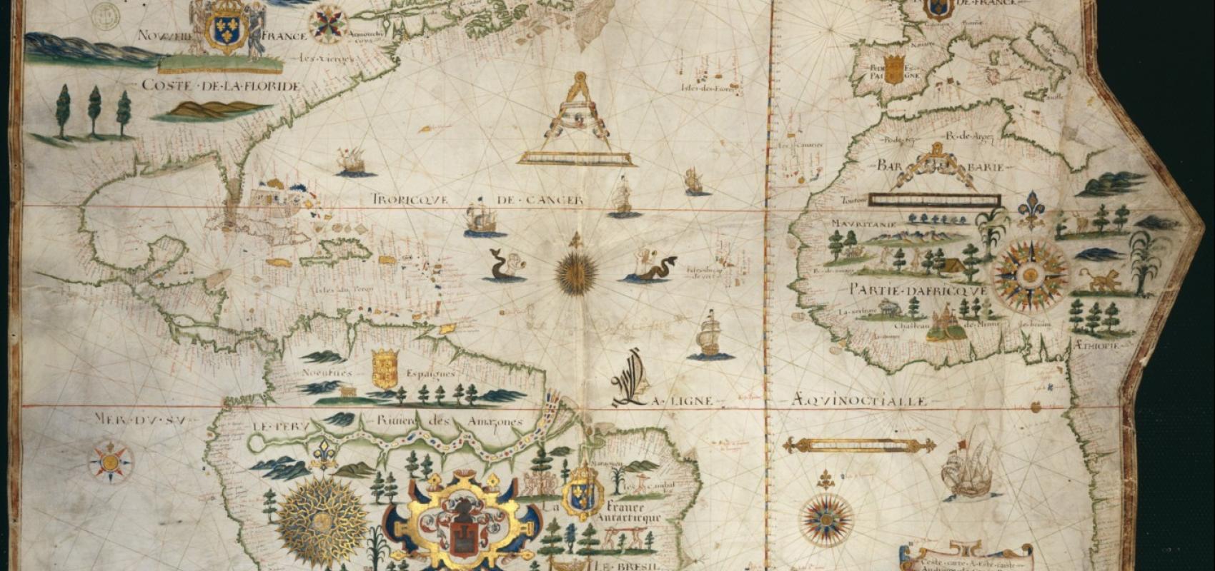 Carte de l'Océan Atlantique, Le Havre, Pierre de Vaulx, , 1613. BnF, département des Cartes et plans - - BnF