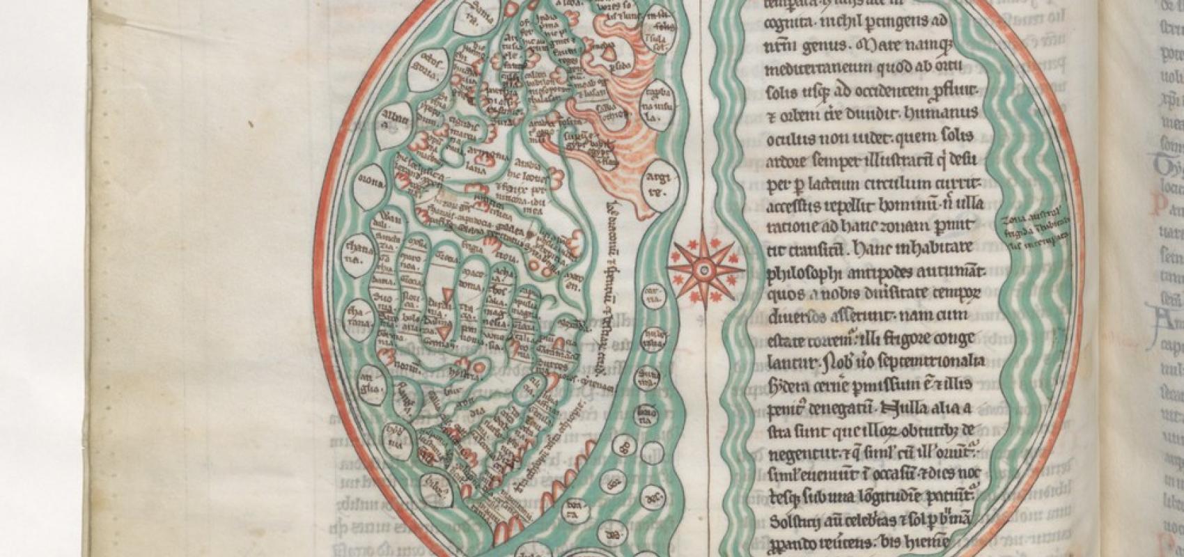 Mappemonde, dans Lambert de Saint-Omer, Liber Floridus,vers 1260. BnF, département des Manuscrits - - BnF
