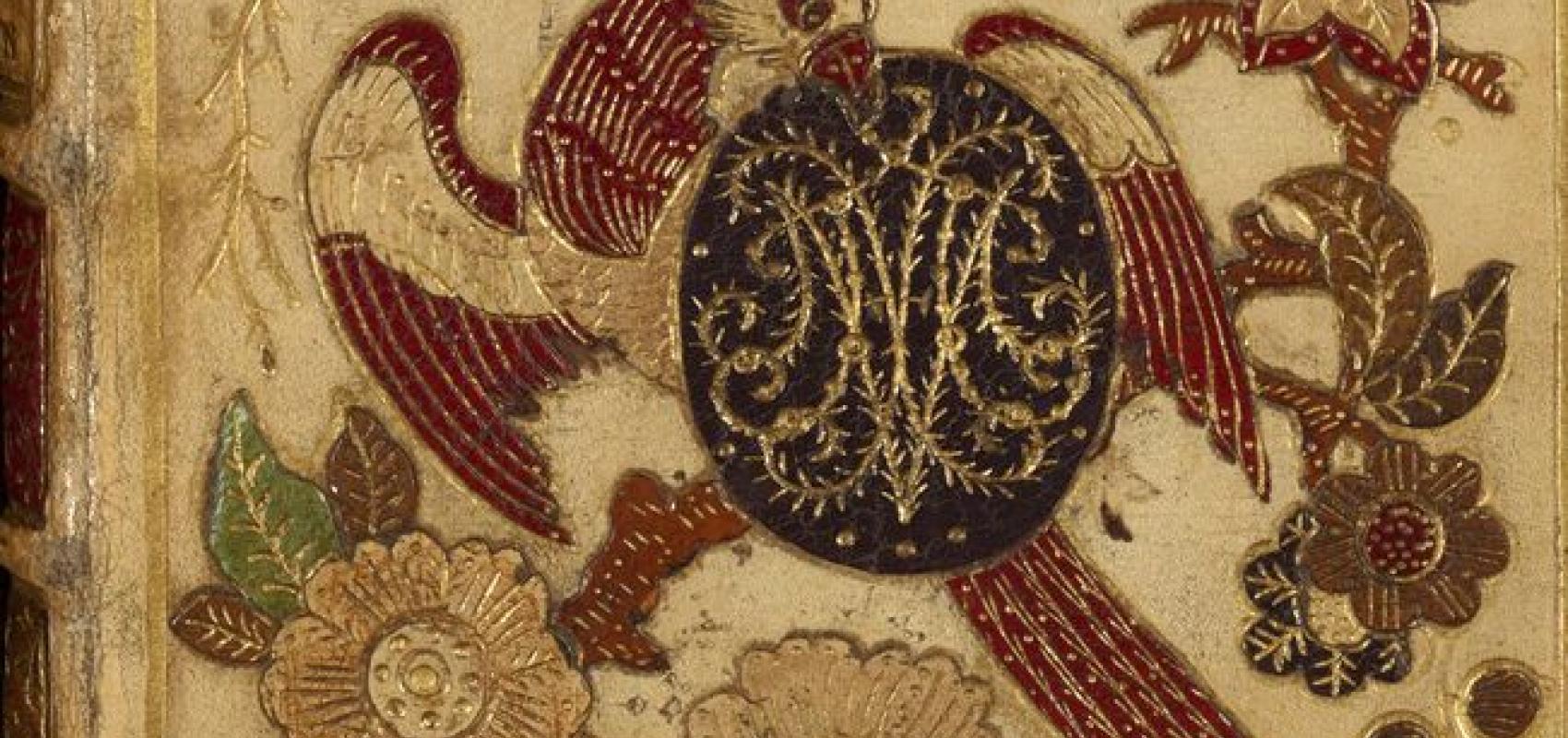 Reliure en veau crème à décor floral entièrement mosaïqué, au chiffre de Marie-Josèphe de Saxe, Paris, atelier Le Monnier - 1747 - BnF, Réserve des livres rares