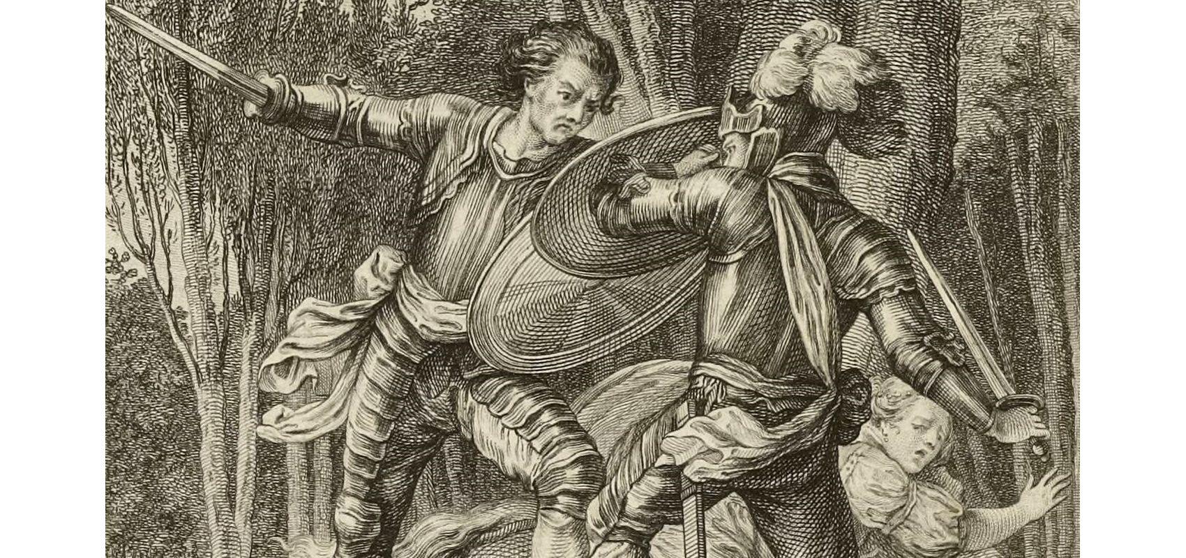 L'Arioste, « Roland Furieux », Paris : Brunet, 1775, « Combat de Renaud et de Ferragus » -  - BnF, Bibliothèque de l’Arsenal, RESERVE 4-BL-2599