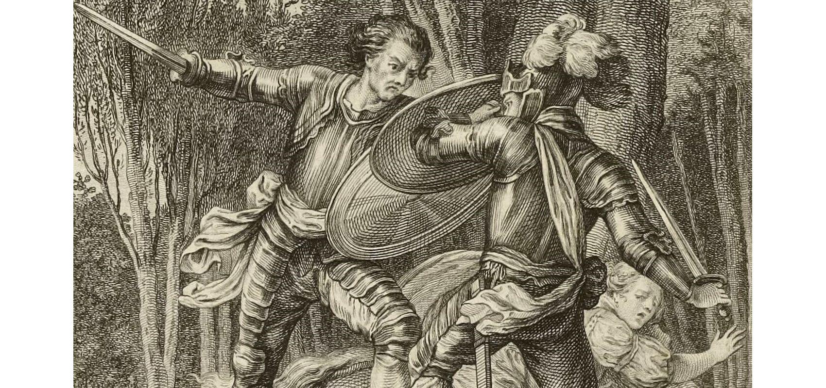 L'Arioste, « Roland Furieux », Paris : Brunet, 1775, « Combat de Renaud et de Ferragus » - - BnF, Bibliothèque de l’Arsenal, RESERVE 4-BL-2599